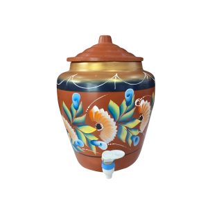 CLAY WATER POT with tap and lid