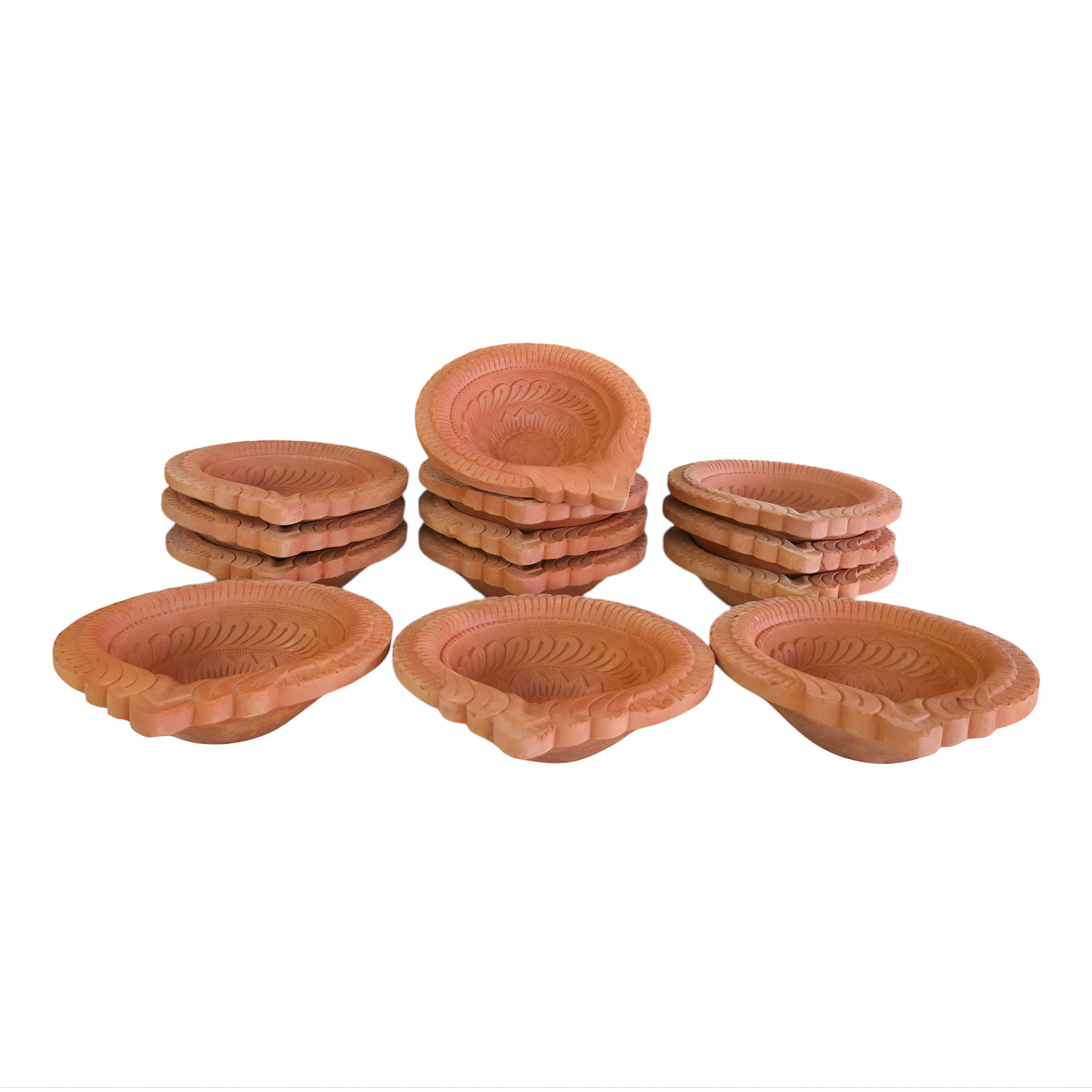 Clay diya with design