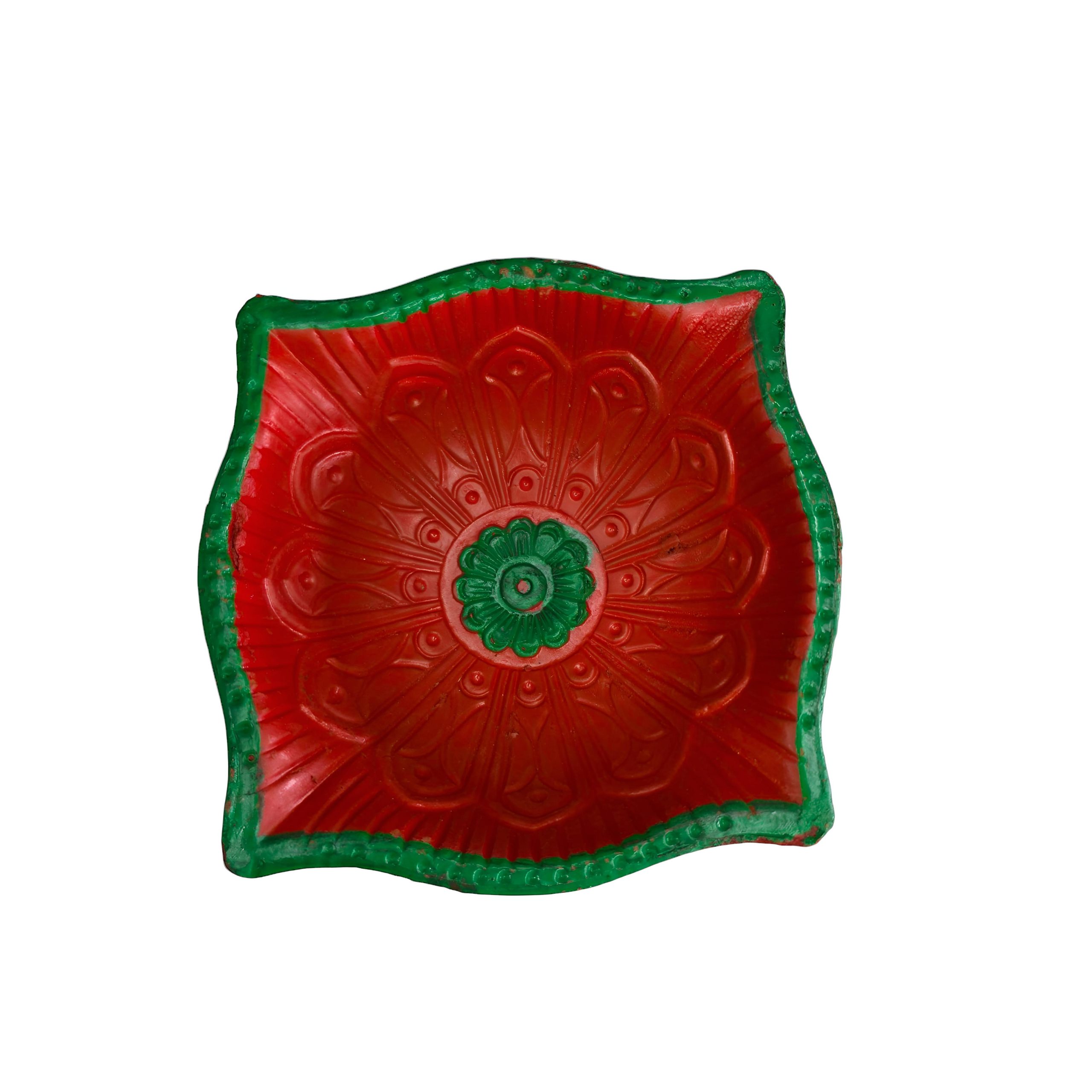 Painted 4 corner oil lamp