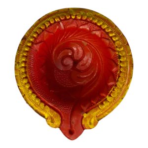 Painted clay diya