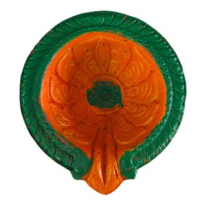 Painted clay diya