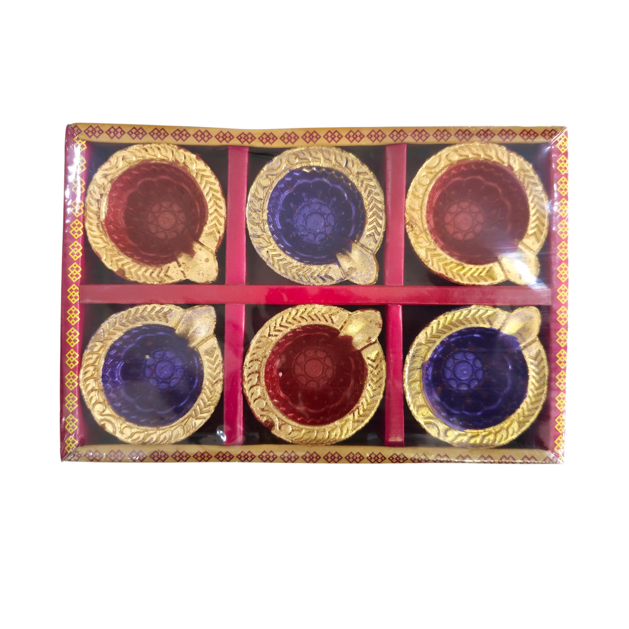 Painted oil diya 6pcs