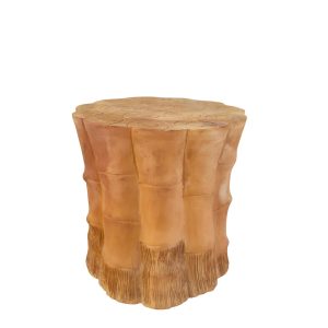 Terracota Stool with bamboo design