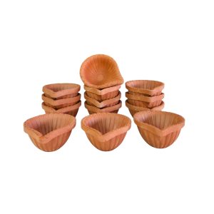 clay diya with design